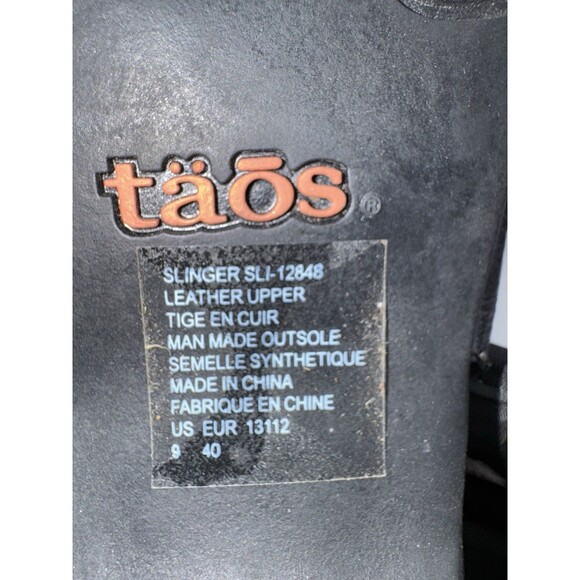 Taos Slinger Graphite  Perforated Leather Slingback Sandals sz 9 40 SLI-848 - Picture 9 of 11